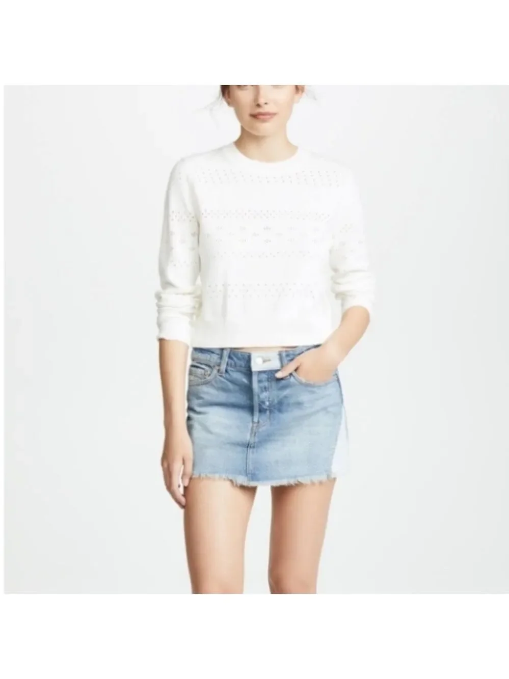 Free People WE THE FREE PATCHED DENIM MINI SKIRT size 26